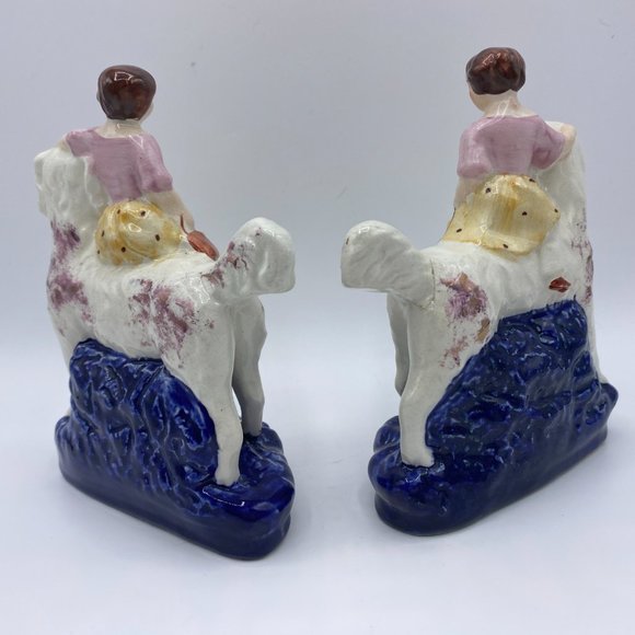 c1900 Antique Pair of Staffordshire Royal Children on Spaniels - Picture 3 of 15